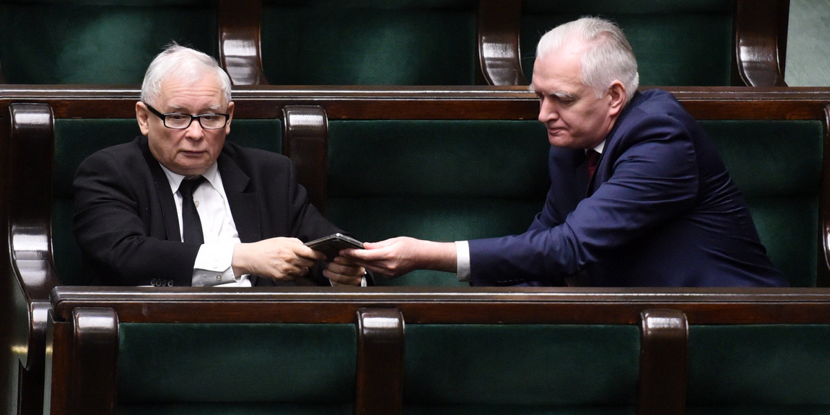 Jarosław Kaczyński i Jarosław Gowin