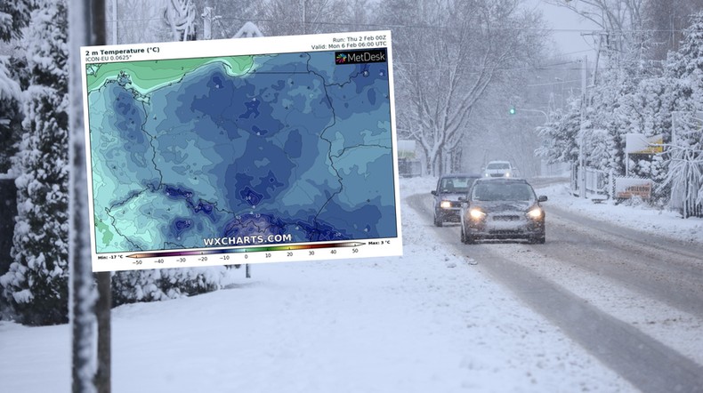 Mapy pogody zapaliły się na niebiesko. Zima nie powiedziała jeszcze ostatniego słowa (mapa: wxcharts.com)