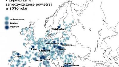 zanieczyszczenie powietrza mapa