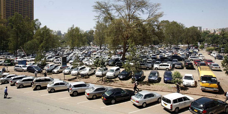 Vehicles at a car park in Nairobi