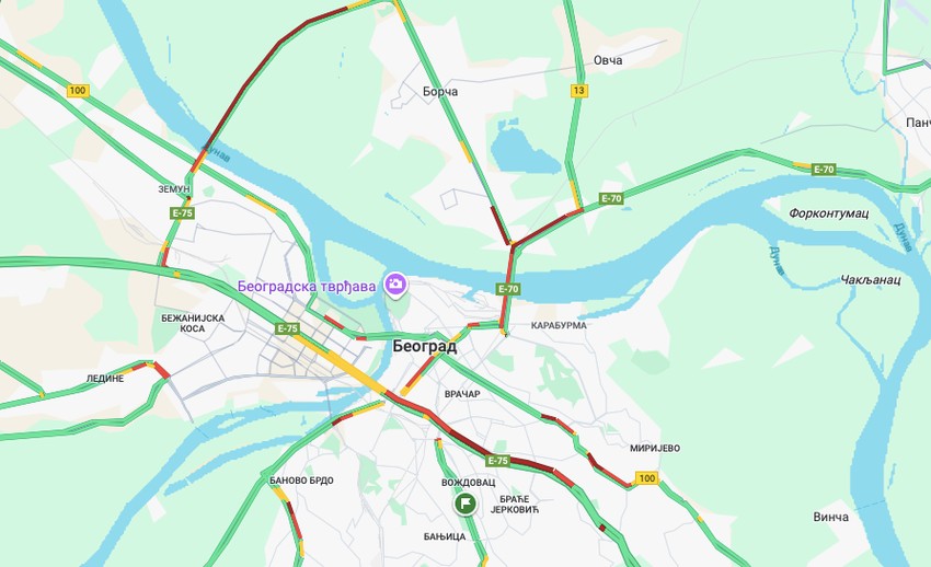 Gužva u Beogradu 14. oktobra