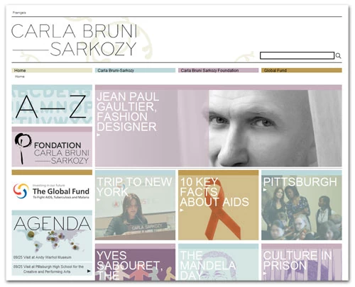 Oficjalna strona internetowa Carli Bruni-Sarkozy