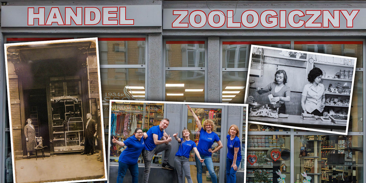 Ten sklep zoologiczny ma 90 lat. Na zdjęciu archiwalnym widać, że małpka była jego wizytówką