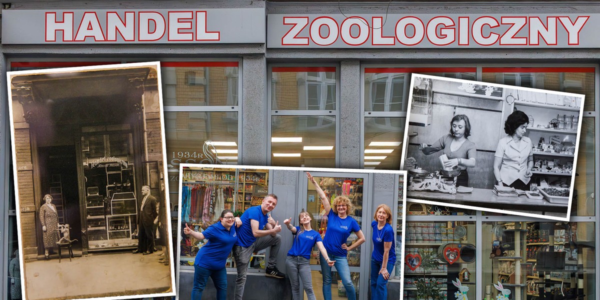 Ten sklep zoologiczny ma 90 lat. Na zdjęciu archiwalnym widać, że małpka była jego wizytówką