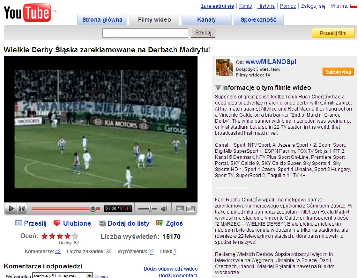 Derby Śląska zareklamowane na Derbach Madrytu