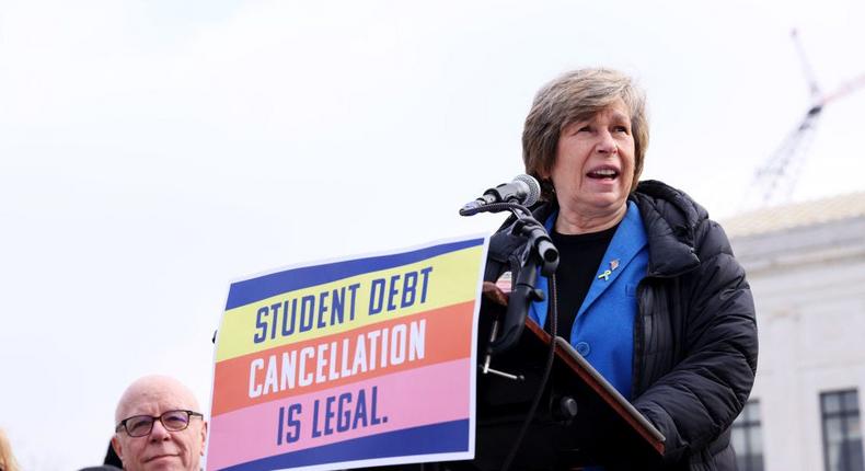 The American Federation of Teachers sued student-loan company MOHELA, claiming it mismanaged borrowers' accounts. Jemal Countess/Getty Images for People's Rally to Cancel Student Debt