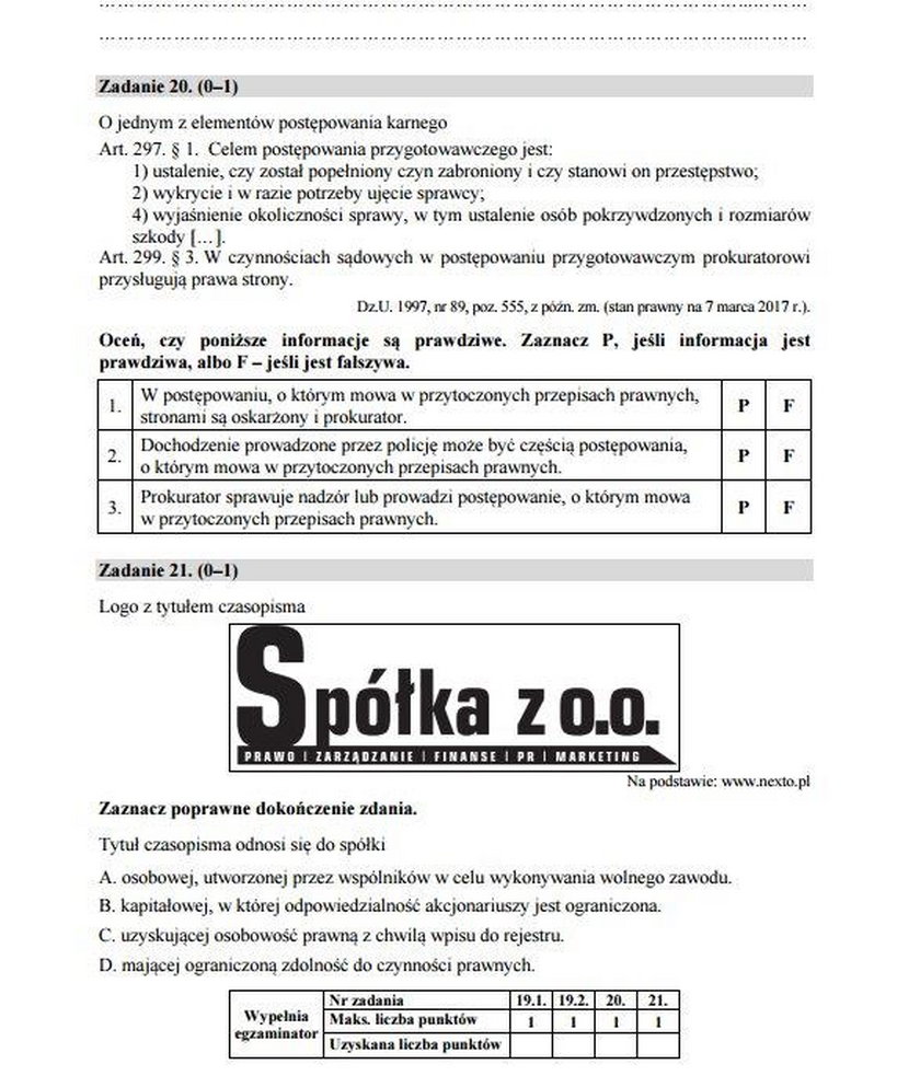 Matura 2017 WOS poziom rozszerzony