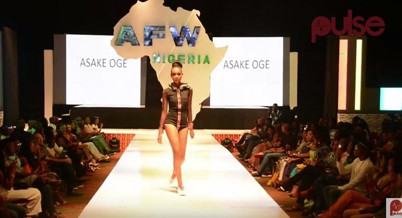 Model for Asake Oge at the Africa Fashion Week Nigeria 2016