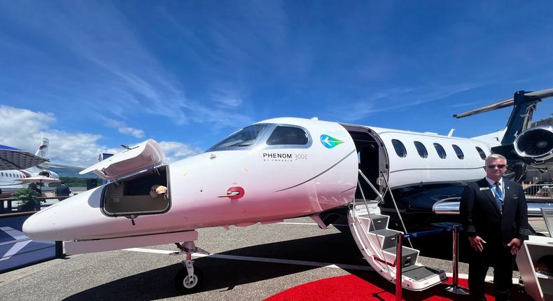 An Embraer Phenom 300E on display at EBACE.Pete Syme/Business Insider