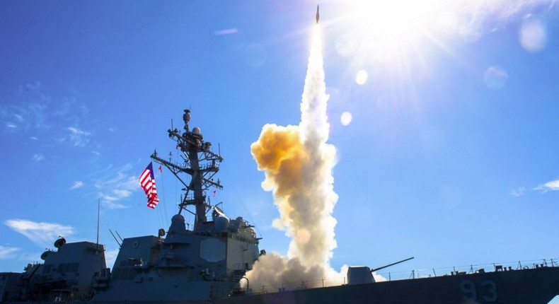 PACIFIC OCEAN (Nov. 10, 2015) – The guided-missile destroyer USS Chung-Hoon (DDG 93) fires an SM-2 missile during a live-fire exercise. Sailors from the John C. Stennis Strike Group are participating in a sustainment training exercise (SUSTEX) to prepare for future deployments.