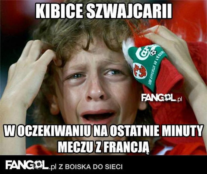 Memy pełne zniszczeń po remisie Francji i Szwajcarii. GALERIA