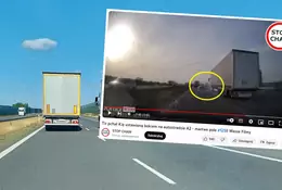 Kierowca ciężarówki zmienił pas na A2 prosto w Kię. Potem pchał ją bokiem [WIDEO]
