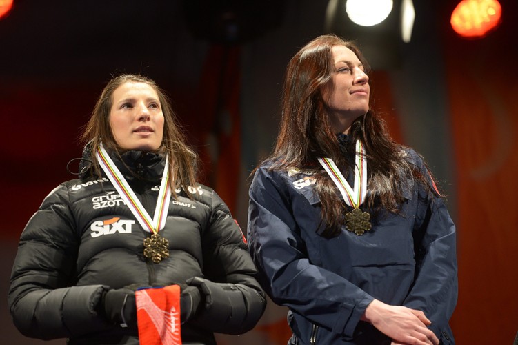 Tak Justyna Kowalczyk i Sylwia Jaśkowiec cieszyły się z medalu w Falun