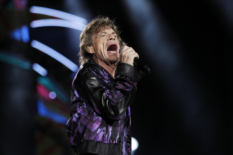 Mick Jagger podczas koncertu w Montevideo