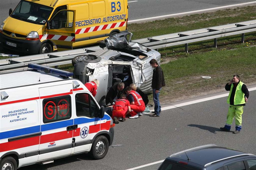 wypadek, autostrada a4, katowice