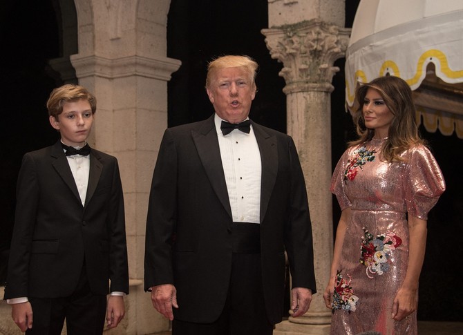 Baron Tramp sa roditeljima, Melanijom i Donaldom Trampom