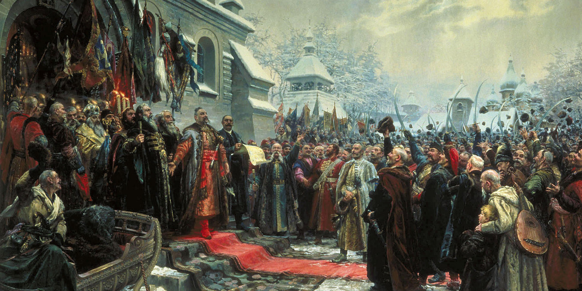"Rada perejasławska", obraz pędzla Mychajla Chmielki