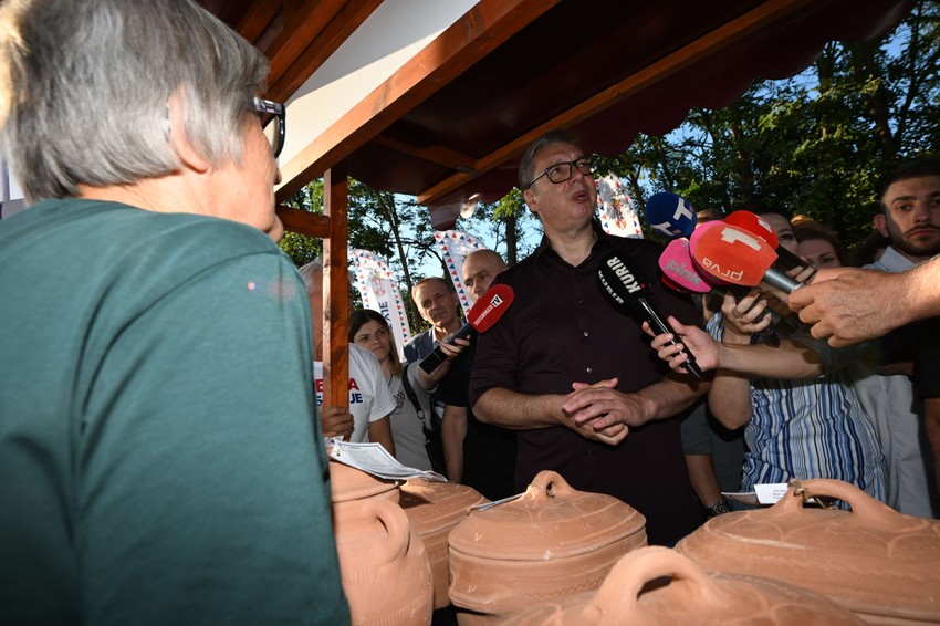 Aleksandar Vučić na skupu u selu Drežnik kod Užica