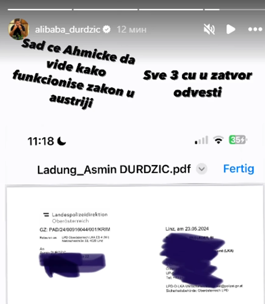 Objava Asmina Durdžića