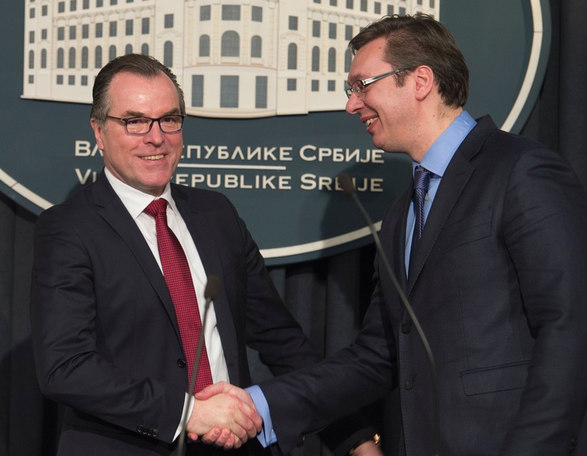 Klemens Tenis i Aleksandar Vučić posle današnjih razgovora u Vladi Srbije 