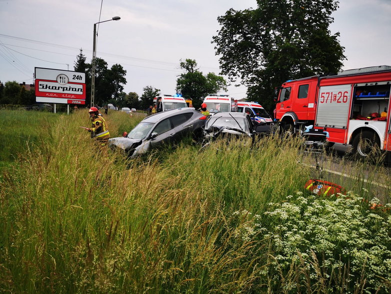 Wypadek na DW482 w miejscowości Ostrówek