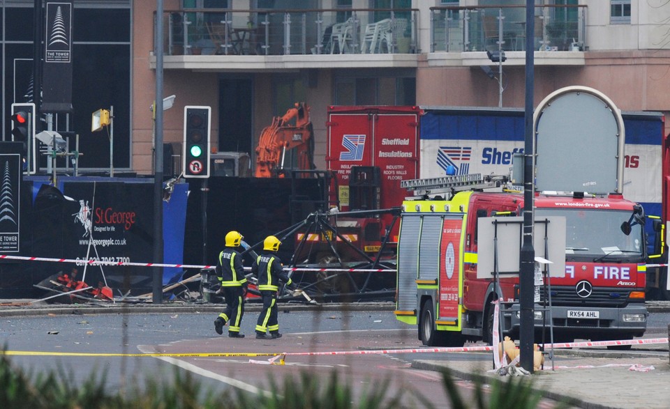 Helikopter spadł w centrum Londynu