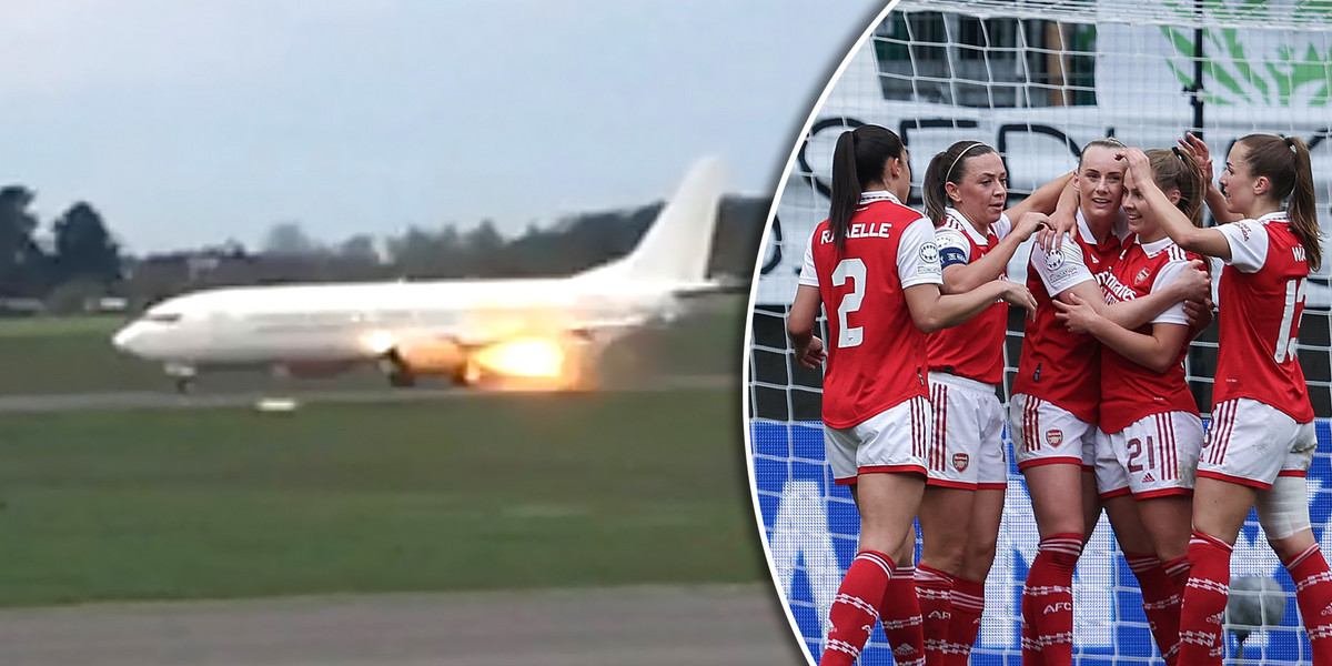 Piłkarki Arsenalu ewakuowane z samolotu. Doszło do pożaru.