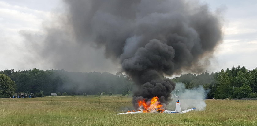 Twarde lądowanie w Katowicach. Spłonął samolot
