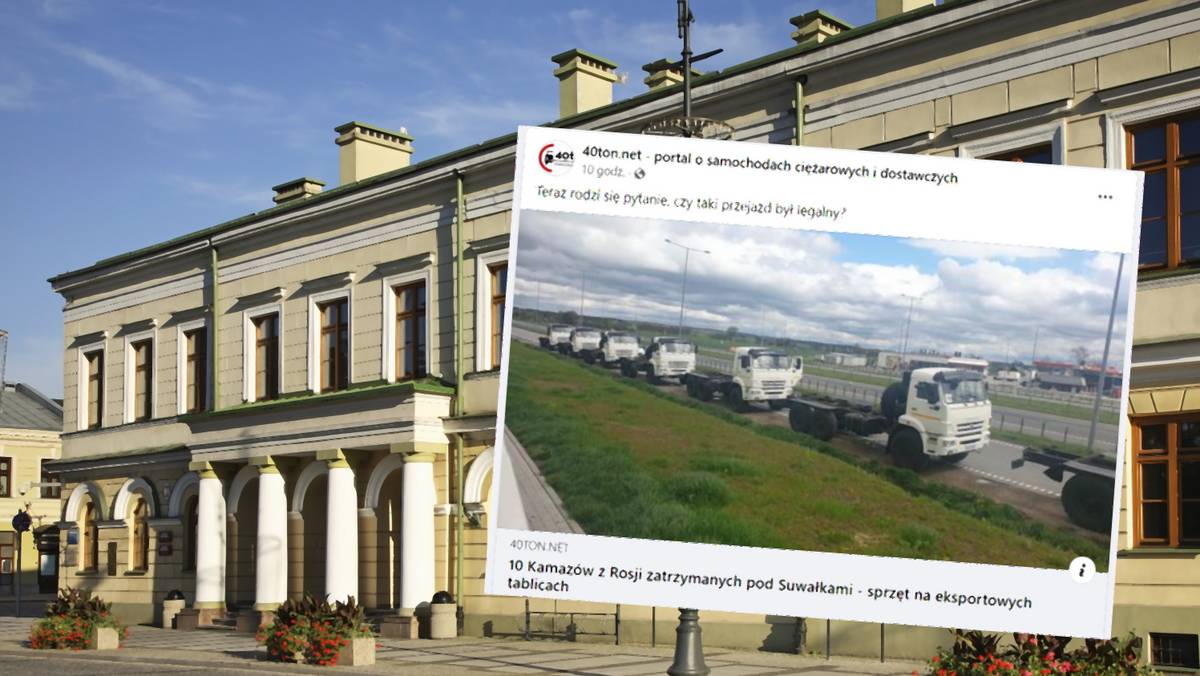 Pod Suwałkami zatrzymano 10 rosyjskich Kamazów (Fot. 40ton.net — portal o samochodach ciężarowych i dostawczych﻿/Facebook)