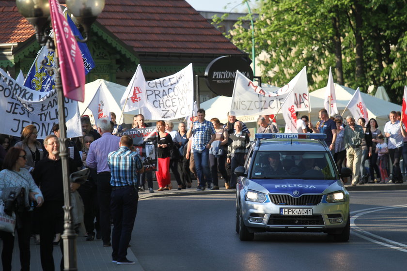 Protest mieszkańców Łańcuta w obronie Polmosu