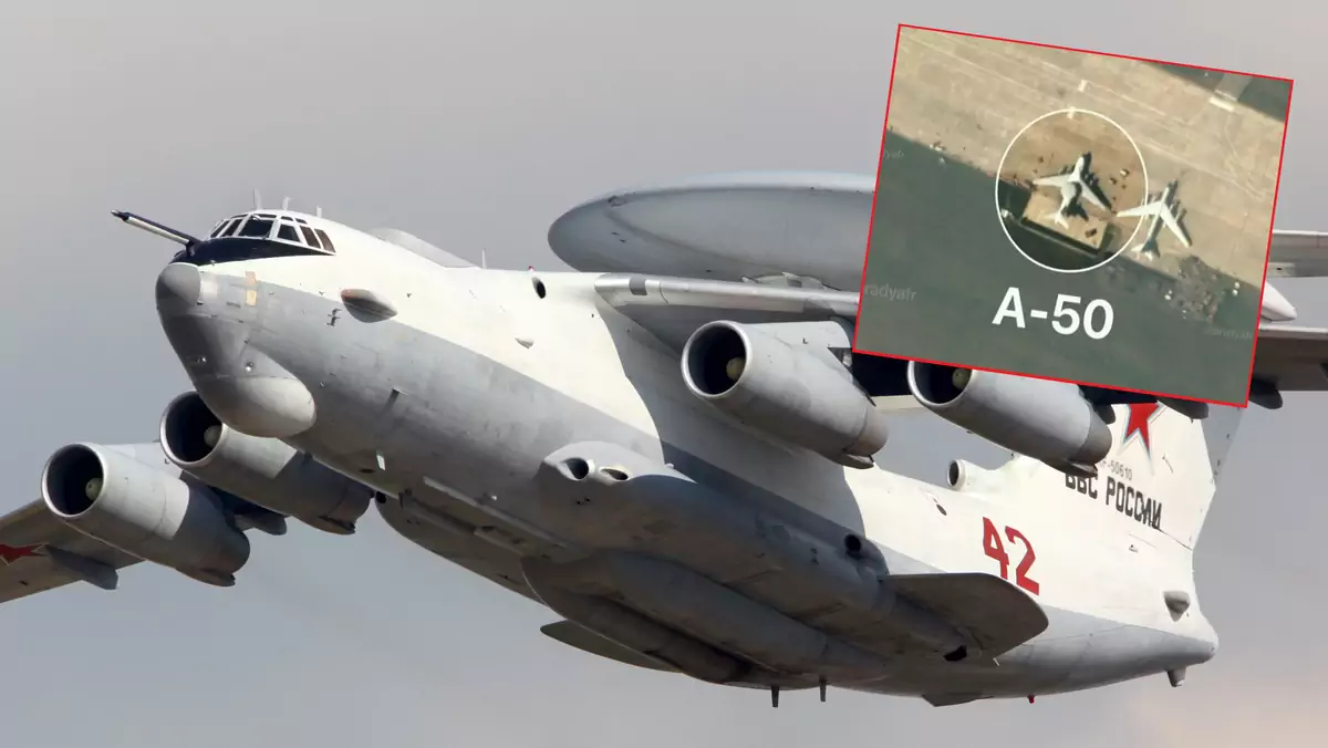 Rosyjski samolot wczesnego rozpoznania A-50 Berijew zauważony przy granicy z Ukrainą