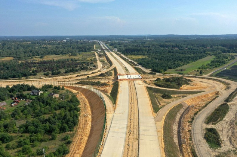 Budowa autostrady A1 na wysokości Częstochowy