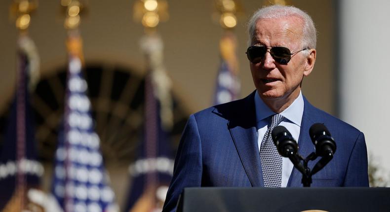 US President Joe Biden delivers remarks during a celebration of the 1990 passage of the Americans with Disabilities Act in the Rose Garden at the White House on September 28, 2022 in Washington, DC.