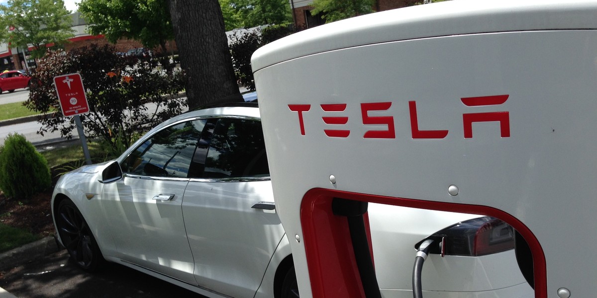 A Tesla Supercharger.