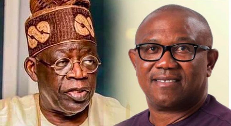 Bola Tinubu and Peter Obi. (ThePunch)