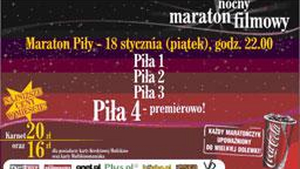 W piątek, 18 stycznia, o godzinach 19. i 22. w sieci Multikino odbędzie się kultowy maraton "Piły".