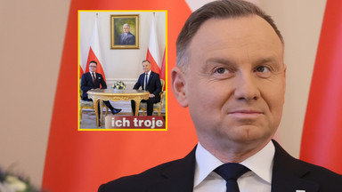 Andrzej Duda spotkał się z Szymonem Hołownią. Ich wspólne zdjęcie to hit sieci! [MEMY]