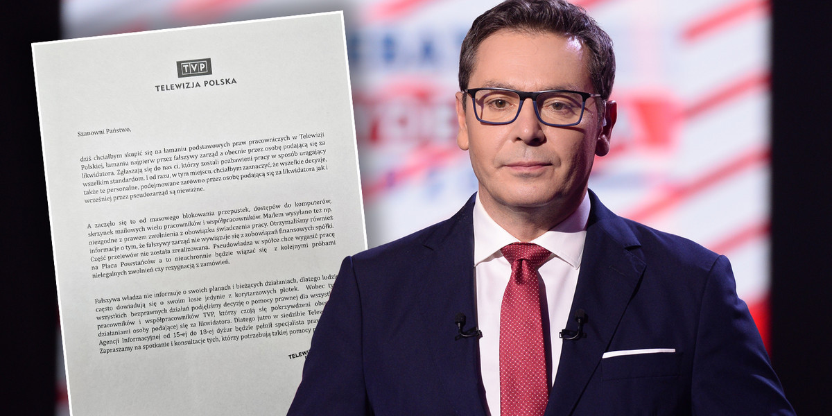 Michał Adamczyk wysłał pismo do pracowników TVP. 
