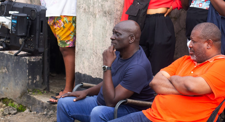 Steve Gukas and Dotun Olakunri on the set of Kill Boro.