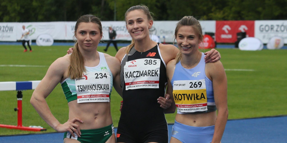 Kryscina Cimanouska, Natalia Kaczmarek i Martyna Kotwiła.