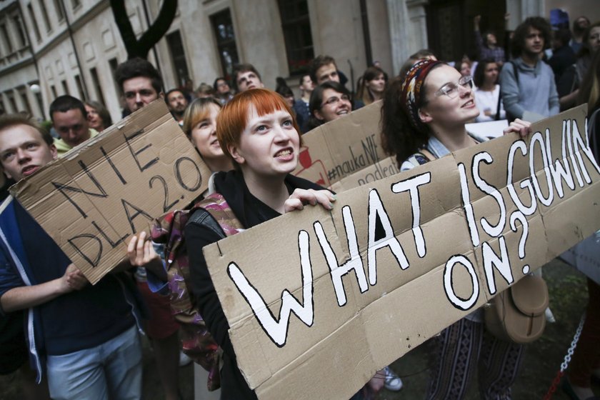 Protest przeciwko Ustawie 2.0 Jaroslawa Gowina