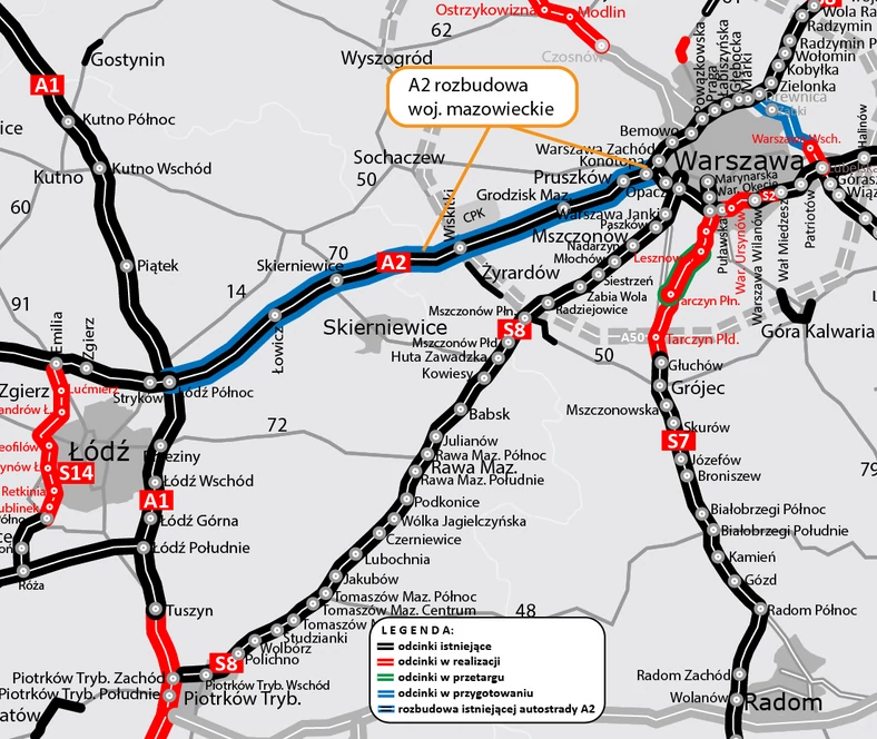 Rozbudowa autostrady A2 Łódź - Warszawa