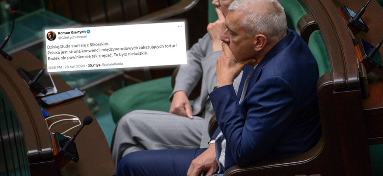 Roman Giertych komentuje starcie prezydenta z szefem MSZ. "Nie powinien się znęcać"