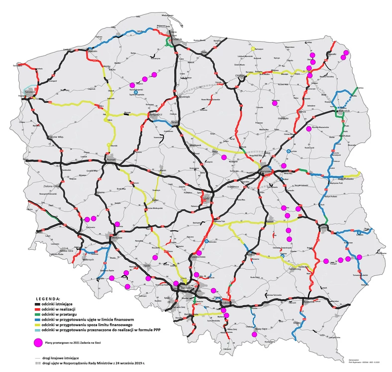 Przetargi na nowe drogi krajowe - 2021 r.