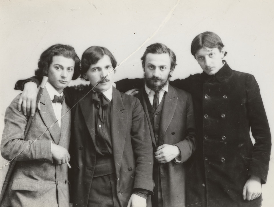 Mojżesz Kisling, Szymon Mondzain, Wacław Zawadowski i Jan Hrynkowski. Fotografia z 1912 r.