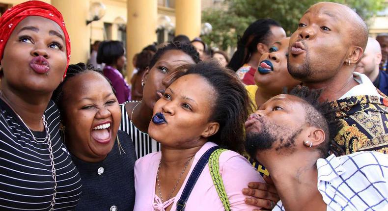 A file photo of some members of the LGBT community who showed up at the high court in Nairobi awaiting a ruling on decriminalisation of homosexuality