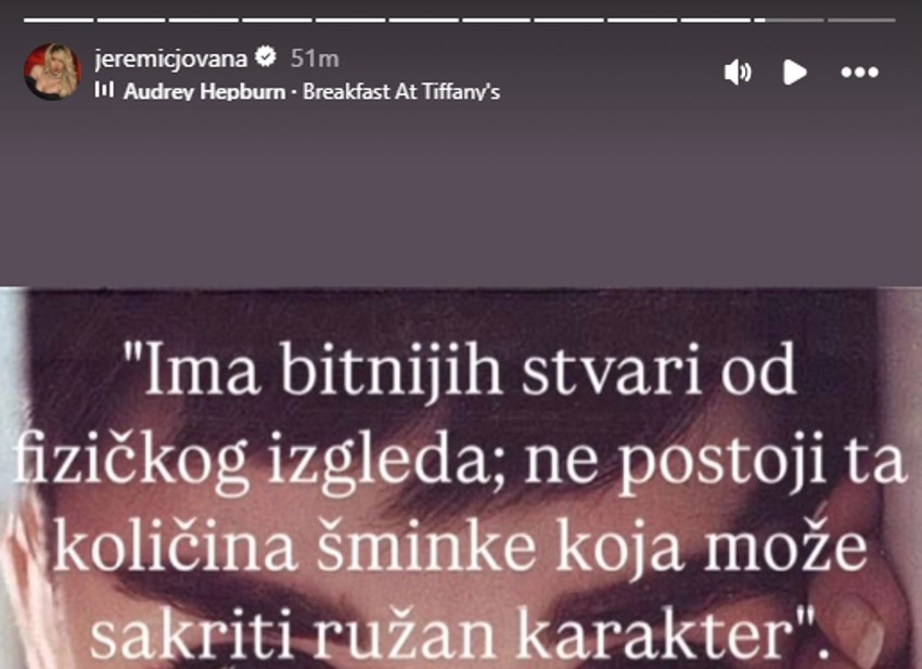 Jovana Jeremić, objava