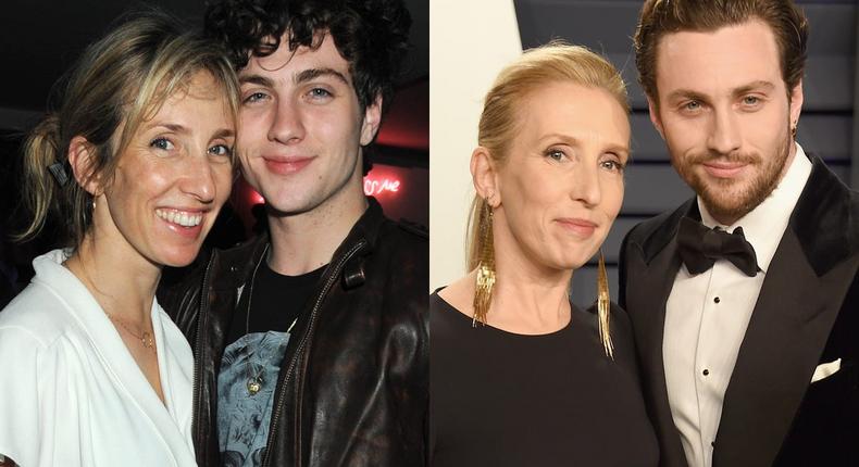 On the left: Sam and Aaron Taylor-Johnson in May 28, 2009. On the right: Sam and Aaron Taylor-Johnson in February 2019.Dave M. Benett/Getty Images; Gregg DeGuire/FilmMagic