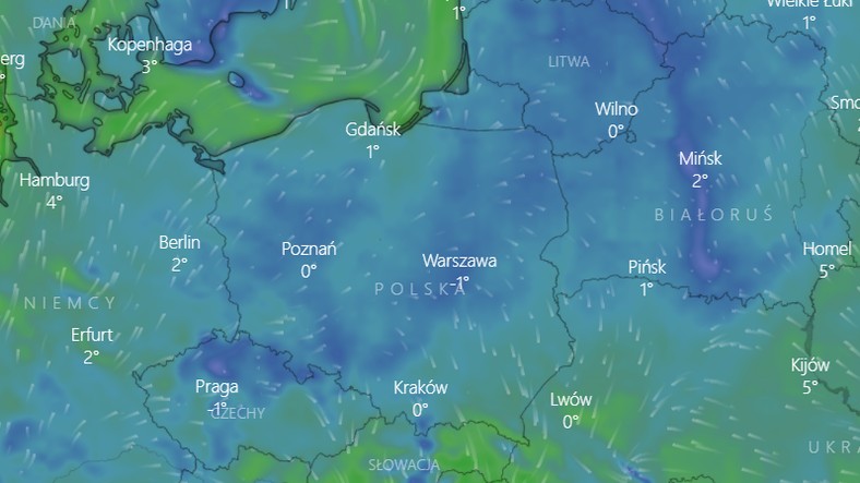 Wiatr w niedzielę, 12 grudnia