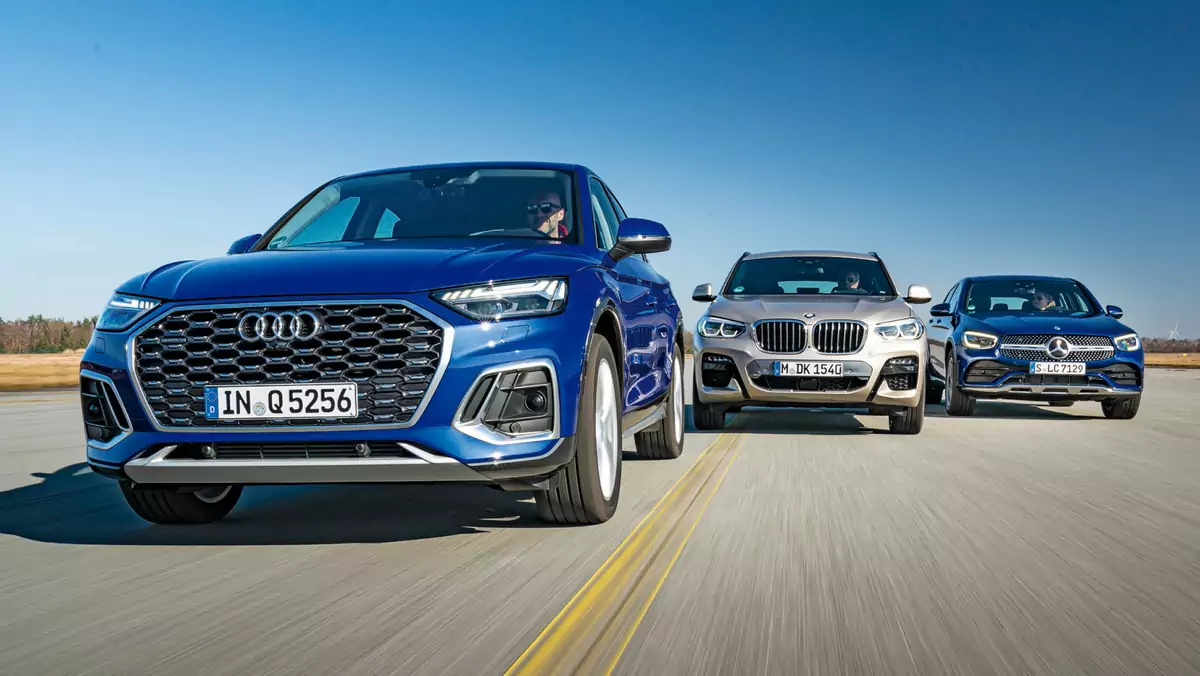 Audi Q5 Sportback, BMW X4 i Mercedes GLC Coupe - porównanie